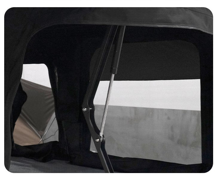 Interior tiendas techo coche rígida Namibia EVO – ventana panorámica carcasa rígida toldo camper Overvian