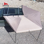 Toldo lateral Mistral 270cm desplegado en todoterreno al aire libre – toldo 4x4 270 grados para camper Overvian