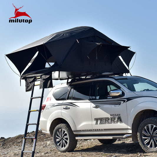 Tienda de techo tipo libro compacta – Ligera, resistente y lista para cualquier coche