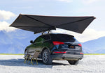 Toldo lateral negro Mistral 270cm en Audi Q5 con silla de camping – toldo para coche toldo camper 4x4 Overvian