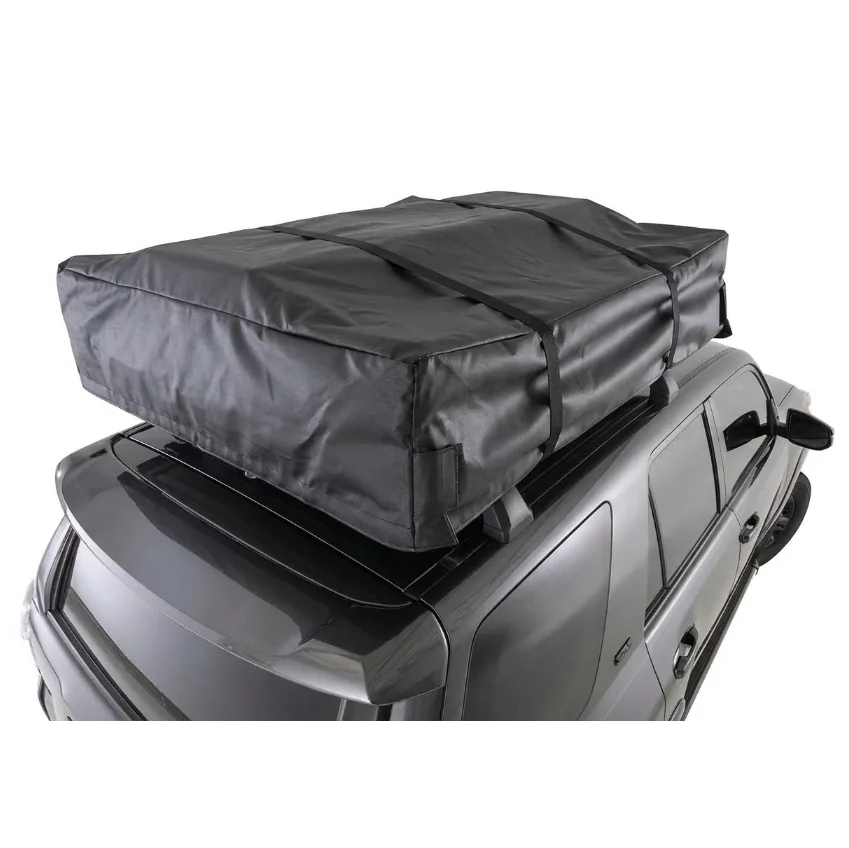 Tienda de techo Sirocco cerrada sobre vehículo – toldo camper lona blanda compacta Overvian