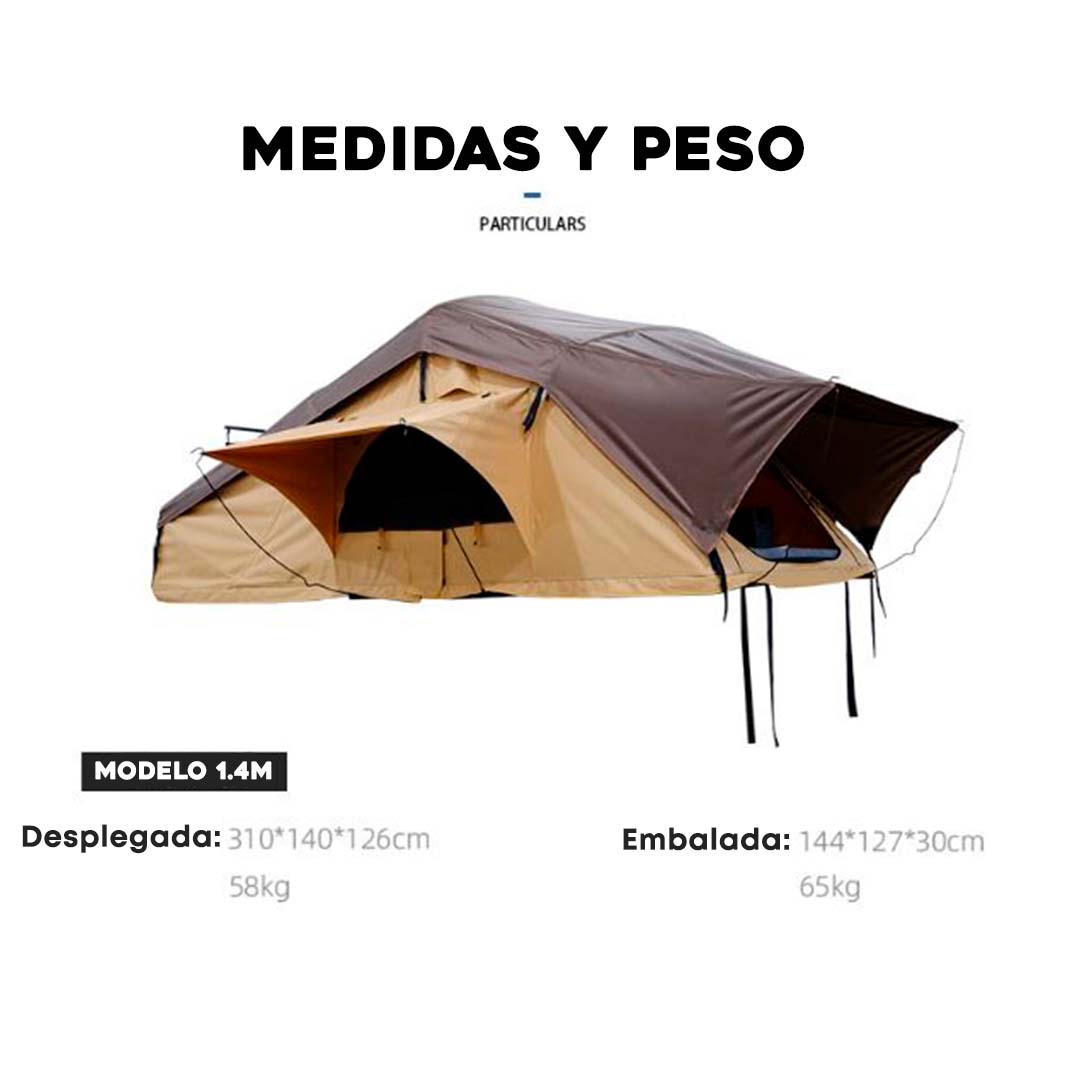 Tienda de techo tipo libro amplia – Espaciosa y compatible con avance lateral