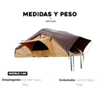 Tienda de techo tipo libro amplia – Espaciosa y compatible con avance lateral