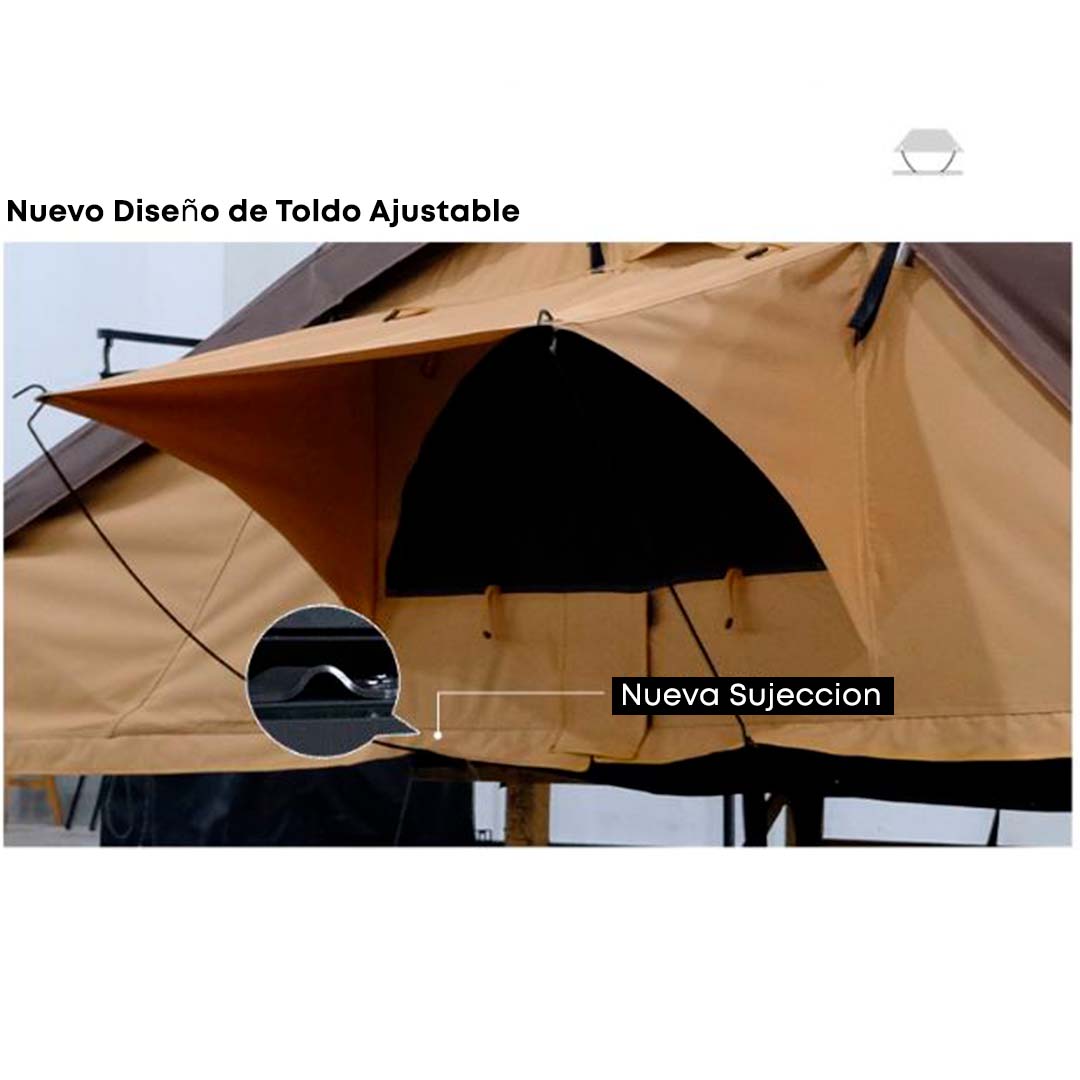 Tienda de techo tipo libro amplia – Espaciosa y compatible con avance lateral