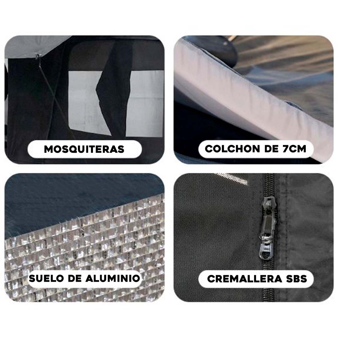 Tienda de campaña para coche – Compacta, ligera y fácil de montar